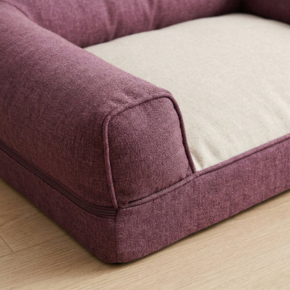 Vzno Cornerbay L-Bolster Large Dog Bed Heather Plum 44 x 34 in - Detail view