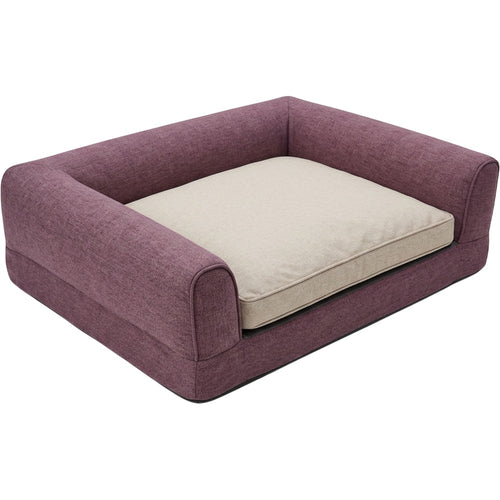 Vzno Cornerbay L-Bolster Large Dog Bed Heather Plum 44 x 34 in - Product view